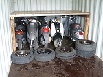 Used motorcycle and used tires